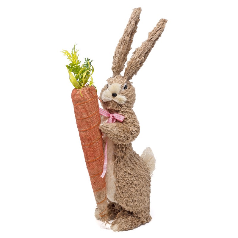 Rabbit Nat. Jute Tall w/Carrot 16"