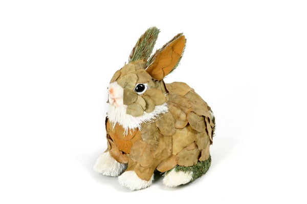 Rabbit Lte Brown Leaf/Grass Sitting 6"