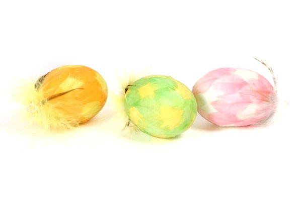 Egg Painted Feather Asst*3 2.5"