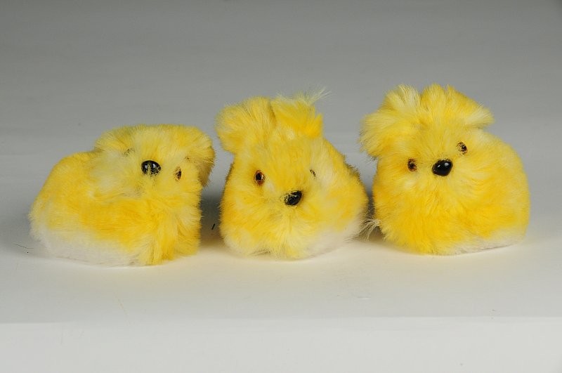 Rabbit Yellow Fur Lying Down Asst*3 2.5"