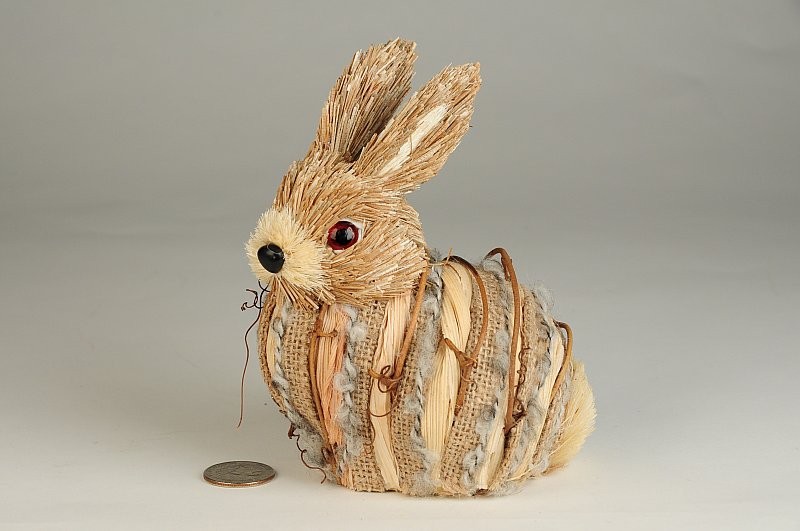 Rabbit Nat. Jute w/Burlap Wrap 5"