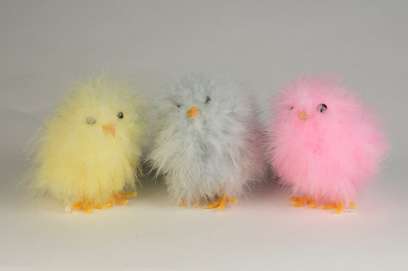 Chick Fuzzy Yellow/Blu/Pnk Asst*3 3"