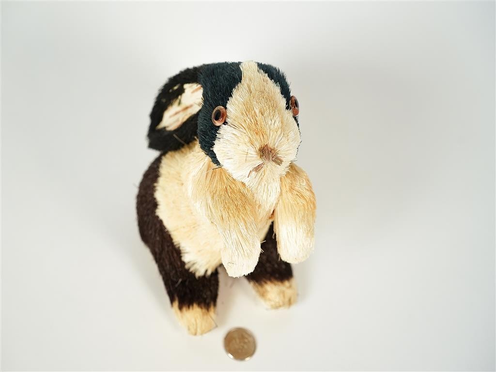 Rabbit White/Black Jute Standing