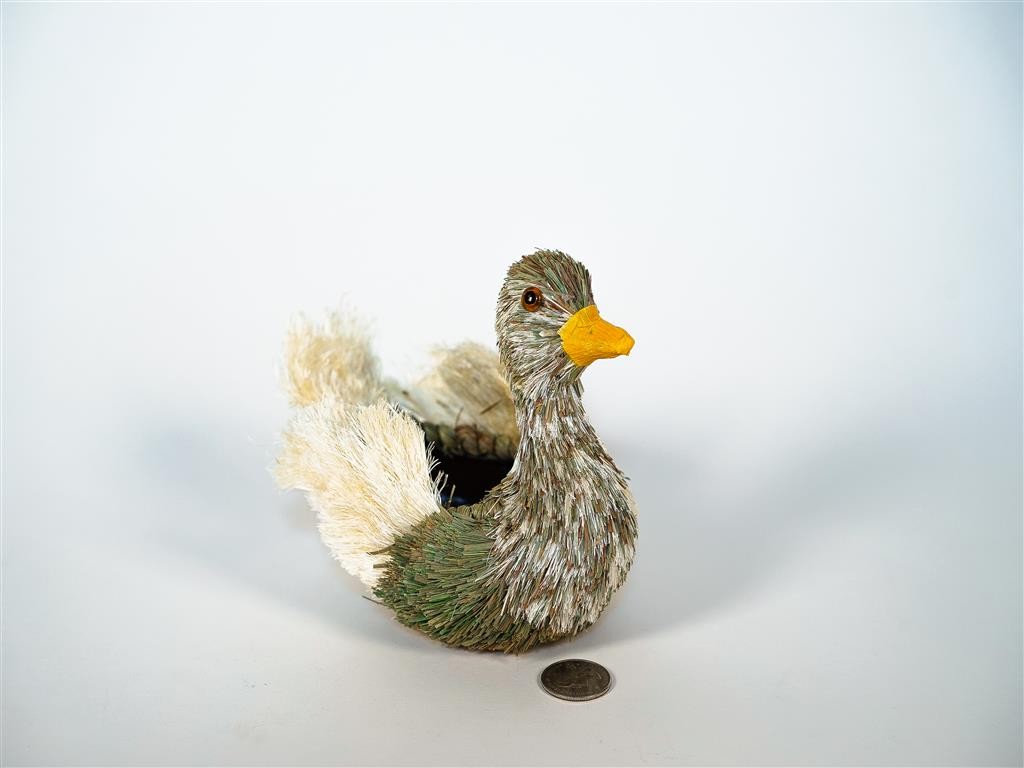 Duck Containter w/Grn Jute 5.25"