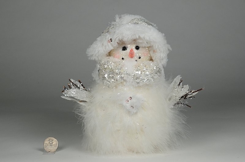 Snowman w/White Feather/Sequin 9"