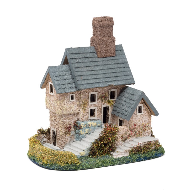 House Blue Shingle Roof 6x5x6"