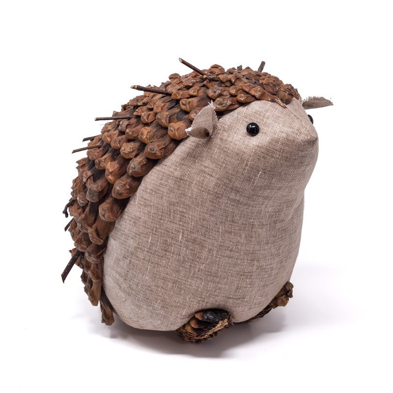 Hedgehog Brown Cone Chip/Twig/Cloth 6.5"
