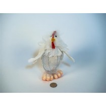 Chick Wht Feather on Egg Body 6"