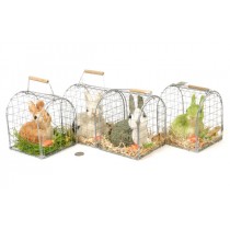 Rabbit Jute/Grass in Cage Asst*3 (No Grn) 5"x6"