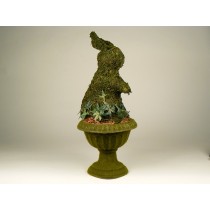 Rabbit Green Moss On Pedestal 17.5"H