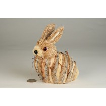 Rabbit Nat. Jute w/Burlap Wrap 5"