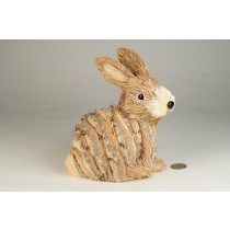 Rabbit Nat. Jute w/Burlap Wrap 6.5"