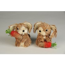 Rabbit Nat. Jute w/Carrot Asst*2 2.75"