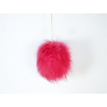 Ball Red Fuzzy Feather w/Hanger