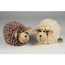 Sheep Brown/Beige Curly Jute Asst*2 6"