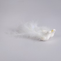 Dove White w/Fuzzy Tail/Clip Asst*2 5.5"