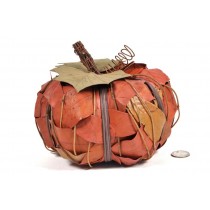 Pumpkin Org/Yel Leaf/Twig Bundle 8"