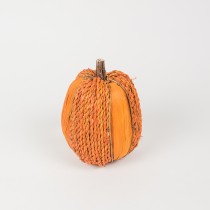Pumpkin Orange Leaf/Rope 4x5.5"H