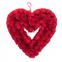 Wreath Heart Red Woodchip 19"