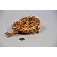 Nest Brown Straw on Branch 5"