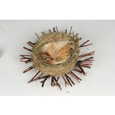 Nest Green Grass/Twig /Feather 4"