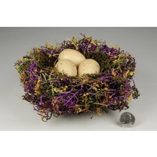 Nest Fancy Purple Grass/Flower/Egg 8"