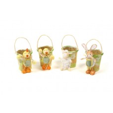 Duck/Chick/Rabbit/Cow Bucket Asst*4 4"