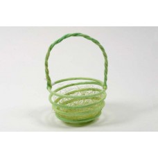 Easter Basket Circular Grn w/Jute 4"