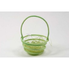 Easter Basket Circular Grn w/Jute 3.5"