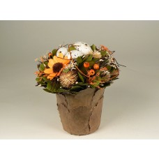Egg Pot Orange Arrangement 7.5"