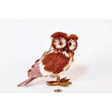 Owl Brn/Wht Jute Spotted Standing 6"