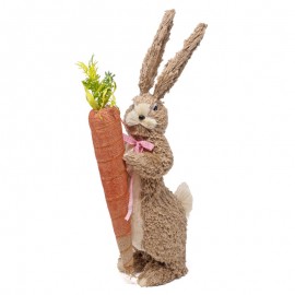 Rabbit Nat. Jute Tall w/Carrot 16"