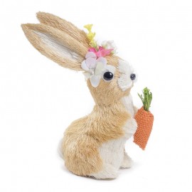 Rabbit Beige/Wht Sisal w/Carrot 7.5"