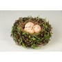 Nest Brown Twig/Greens/Egg 4"