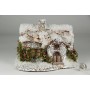 House Snow Nat. Bark Roof w/Berry 8"x6"H
