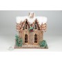 House Snow Nat. Log w/Berry 8.5"x5.5"x9H