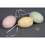 Egg Painted Fabric w/Hanger Asst*3 3"