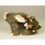 Rabbit Grn Grass w/Flower Sitting 8"