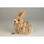 Rabbit Nat. Jute w/Burlap Wrap 5"