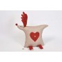 Deer Cartoon Lte Brn/Red Stuffed Cloth Standing 9.5"