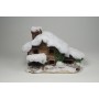 House Snow Nat. Bark w/4 Windows 9"x6"x7"H