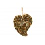 Wreath Heart Brn Cone/Lichen w/Gold Trim 8"